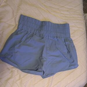 Impressions Light Blue High-Waist Shorts